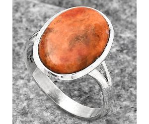 Natural Red Sponge Coral Ring size-8.5 SDR139949 R-1005, 12x16 mm