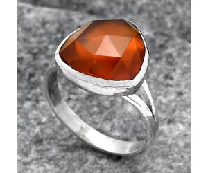 Faceted Lab Created Padparadscha Sapphire Ring size-8 SDR140355 R-1005, 13x13 mm