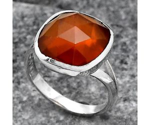 Faceted Lab Created Padparadscha Sapphire Ring size-8 SDR140375 R-1005, 13x14 mm
