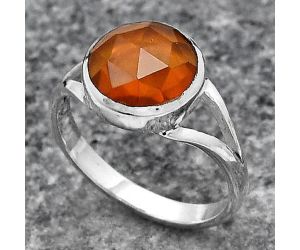 Faceted Lab Created Padparadscha Sapphire Ring size-8 SDR140390 R-1005, 10x10 mm