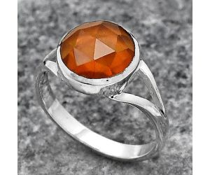 Faceted Lab Created Padparadscha Sapphire Ring size-8 SDR140392 R-1005, 10x10 mm