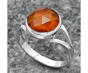 Faceted Lab Created Padparadscha Sapphire Ring size-8 SDR140393 R-1005, 10x10 mm