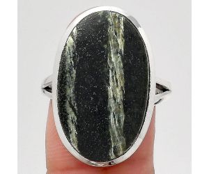 Natural Chrysotile Ring size-8 SDR140564 R-1005, 14x23 mm