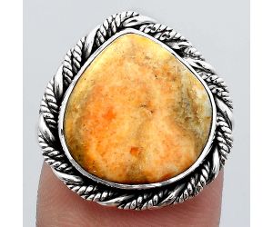 Natural Coral Jasper Ring size-7.5 SDR140825 R-1013, 15x15 mm