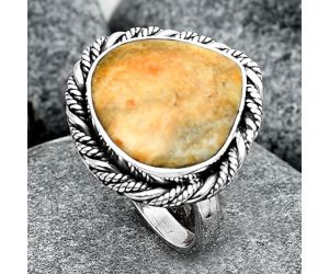 Natural Coral Jasper Ring size-7.5 SDR140825 R-1013, 15x15 mm