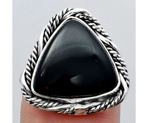 Natural Black Onyx - Brazil Ring size-8 SDR140827 R-1013, 15x15 mm