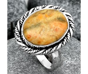 Natural Coral Jasper Ring size-7 SDR140866 R-1013, 11x15 mm