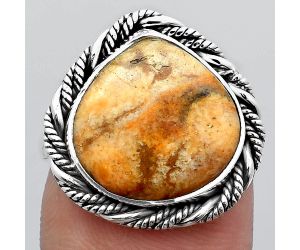 Natural Coral Jasper Ring size-7 SDR140936 R-1013, 14x14 mm