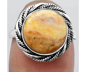 Natural Coral Jasper Ring size-7 SDR140950 R-1013, 12x12 mm