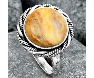 Natural Coral Jasper Ring size-7 SDR140950 R-1013, 12x12 mm