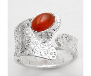 Adjustable - Natural Carnelian Ring size-8 SDR141253 R-1381, 6x8 mm