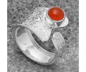 Adjustable - Natural Carnelian Ring size-8 SDR141277 R-1381, 7x7 mm