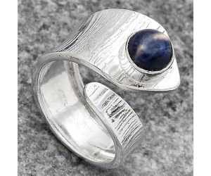 Adjustable - Natural Sodalite Ring size-6.5 SDR141323 R-1374, 7x7 mm