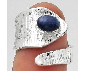 Adjustable - Natural Sodalite Ring size-6.5 SDR141337 R-1374, 5x7 mm
