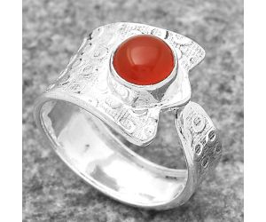 Adjustable - Natural Carnelian Ring size-8 SDR141421 R-1381, 7x7 mm