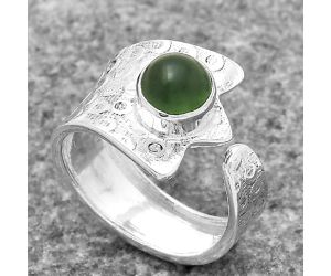 Adjustable - Nephrite Jade - Canada Ring size-8 SDR141422 R-1381, 7x7 mm