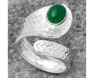 Adjustable - Natural Green Onyx Ring size-7 SDR141552 R-1374, 6x8 mm