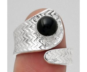 Adjustable - Black Onyx - Brazil Ring size-6.5 SDR141553 R-1374, 7x7 mm