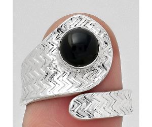 Adjustable - Black Onyx - Brazil Ring size-6.5 SDR141555 R-1374, 7x7 mm