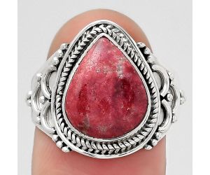 Natural Pink Thulite - Norway Ring size-8 SDR141672 R-1708, 10x13 mm