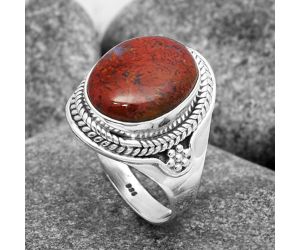 Natural Red Moss Agate Ring size-8 SDR141886 R-1312, 11x14 mm