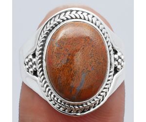 Natural Red Moss Agate Ring size-8 SDR141907 R-1312, 11x14 mm