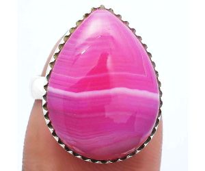 Natural Pink Botswana Agate Ring size-6.5 SDR142001, 15x20 mm