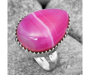 Natural Pink Botswana Agate Ring size-6.5 SDR142001, 15x20 mm