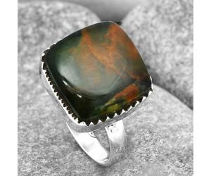 Natural Turkish Rainforest Chrysocolla Ring size-8 SDR142010 R-1210, 14x14 mm