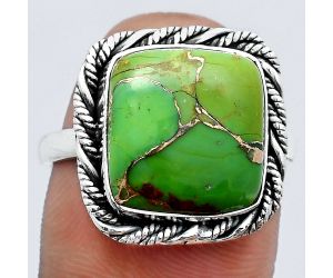 Copper Green Turquoise - Arizona Ring size-9 SDR142199 R-1013, 12x13 mm