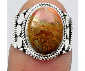 Natural Red Moss Agate Ring size-8 SDR142655 R-1579, 10x14 mm