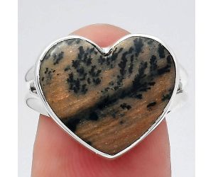 Valentine Gift Heart Russian Honey Dendrite Opal Ring size-8 SDR145221 R-1073, 15x17 mm