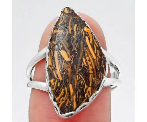 Coquina Fossil Jasper - India Ring size-7.5 SDR145261 R-1428, 12x22 mm