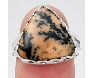 Natural Russian Honey Dendrite Opal Ring size-8 SDR145262 R-1428, 16x16 mm