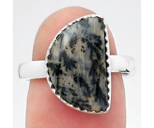 Natural Russian Honey Dendrite Opal Ring size-8 SDR145332 R-1210, 10x16 mm