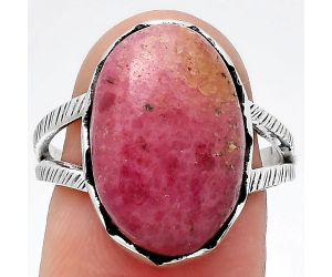Natural Rhodonite Ring size-7.5 SDR145444 R-1338, 12x18 mm