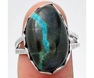 Natural Azurite Chrysocolla Ring size-7.5 SDR145447 R-1338, 13x21 mm