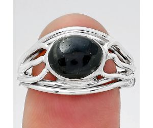 Natural Nuummite Ring size-8 SDR145499 R-1330, 8x10 mm
