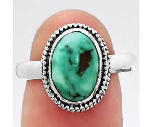 Natural Lucky Charm Tibetan Turquoise Ring size-8 SDR145566 R-1196, 8x12 mm