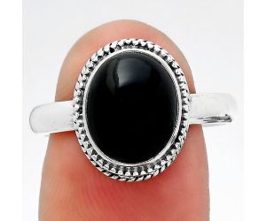 Natural Black Onyx - Brazil Ring size-8 SDR145575 R-1196, 9x11 mm