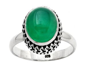 Natural Green Onyx Ring size-9 SDR145609 R-1196, 10x12 mm