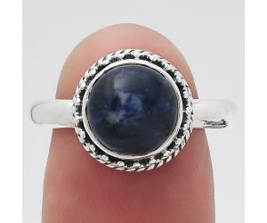 Natural Sodalite Ring size-9 SDR145689 R-1196, 9x9 mm