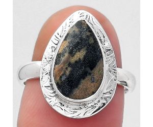 Natural Russian Honey Dendrite Opal Ring size-7 SDR145793 R-1649, 8x13 mm