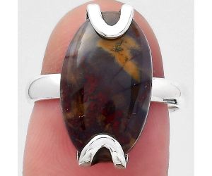 Natural Purple Cow Jasper Ring size-7 SDR145831 R-1479, 10x18 mm
