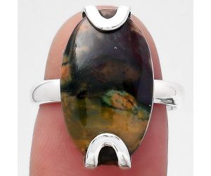Natural Purple Cow Jasper Ring size-6.5 SDR145838 R-1479, 11x19 mm