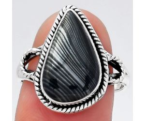 Crown Of Silver Psilomelane - Black Malachite Ring size-8 SDR146103 R-1010, 10x16 mm