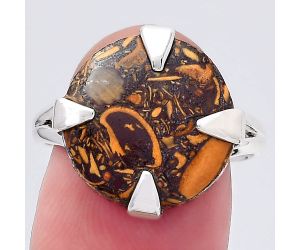 Coquina Fossil Jasper - India Ring size-8.5 SDR146532 R-1305, 15x15 mm