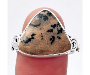 Natural Russian Honey Dendrite Opal Ring size-9.5 SDR146767 R-1315, 15x17 mm