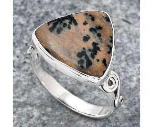 Natural Russian Honey Dendrite Opal Ring size-9 SDR146778 R-1315, 15x17 mm