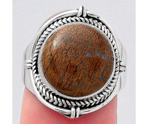 Natural Red Moss Agate Ring size-7.5 SDR146833 R-1539, 13x13 mm